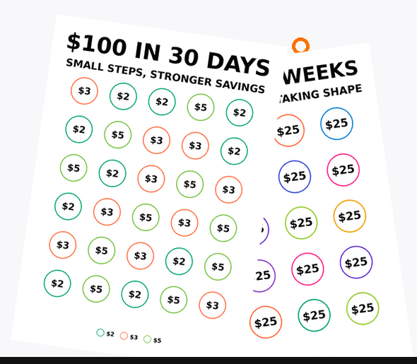 PLW Creative printable savings challenges